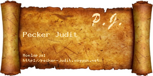 Pecker Judit névjegykártya